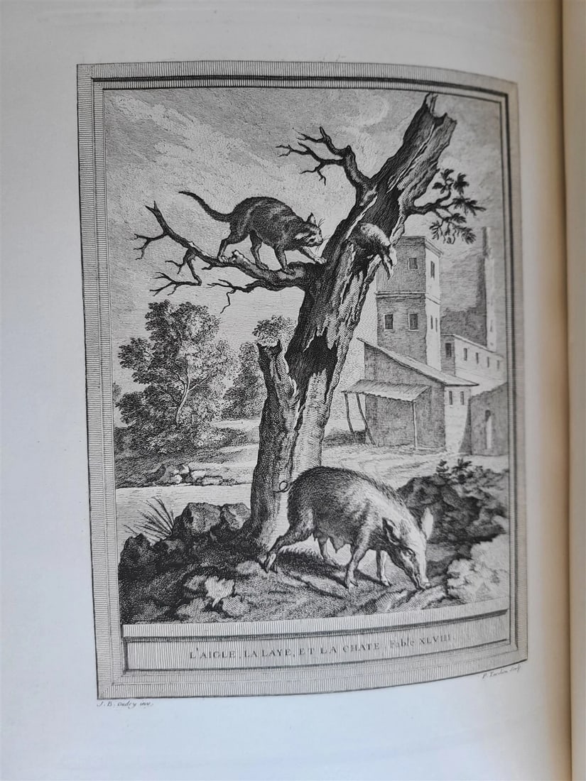 1886-87 FABLES DE LA FONTAINE ILLUSTRATED 4 FOLIO VOLUMES antique in FRENCH - 12