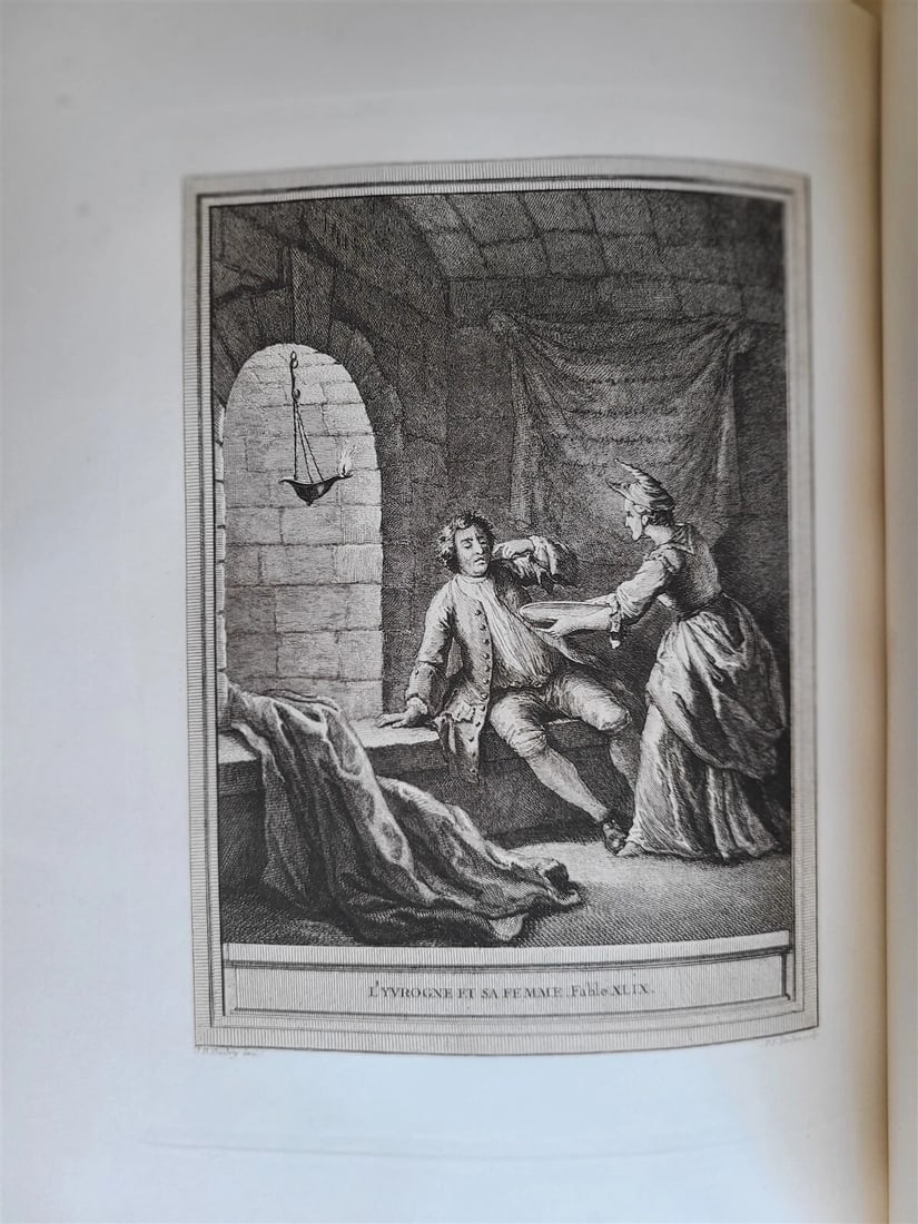 1886-87 FABLES DE LA FONTAINE ILLUSTRATED 4 FOLIO VOLUMES antique in FRENCH - 13