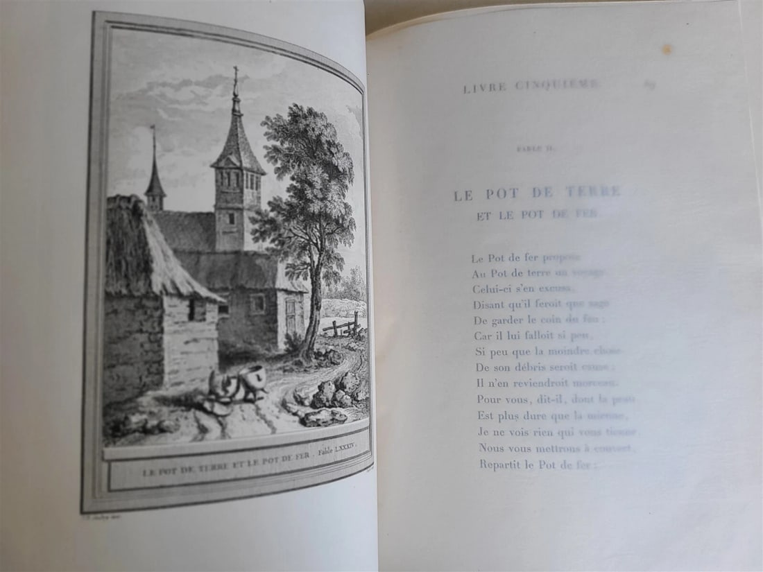 1886-87 FABLES DE LA FONTAINE ILLUSTRATED 4 FOLIO VOLUMES antique in FRENCH - 15