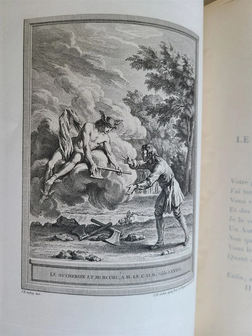 1886-87 FABLES DE LA FONTAINE ILLUSTRATED 4 FOLIO VOLUMES antique in FRENCH - 16