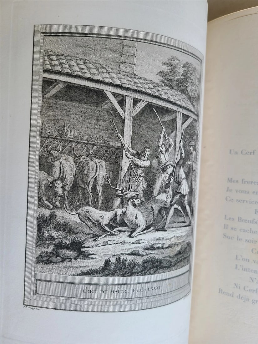 1886-87 FABLES DE LA FONTAINE ILLUSTRATED 4 FOLIO VOLUMES antique in FRENCH - 17