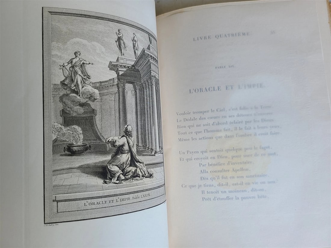 1886-87 FABLES DE LA FONTAINE ILLUSTRATED 4 FOLIO VOLUMES antique in FRENCH - 18