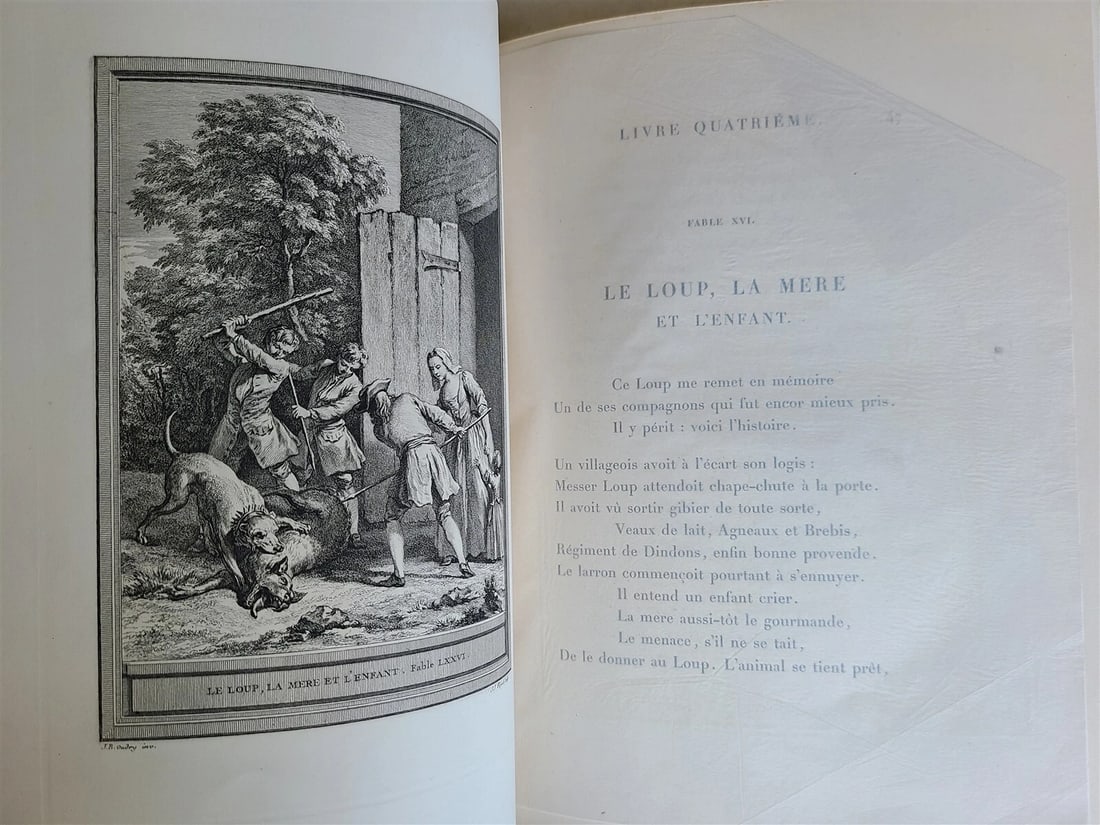 1886-87 FABLES DE LA FONTAINE ILLUSTRATED 4 FOLIO VOLUMES antique in FRENCH - 20