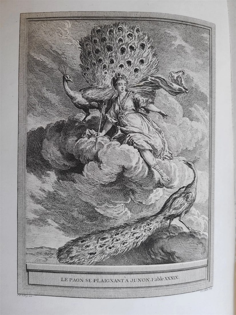 1886-87 FABLES DE LA FONTAINE ILLUSTRATED 4 FOLIO VOLUMES antique in FRENCH - 8
