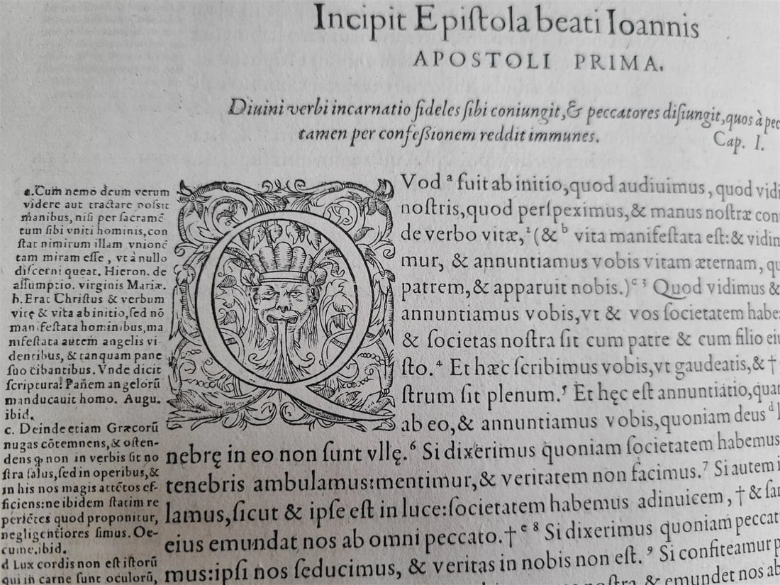 1573 BIBLE in LATIN ILLUSTRATED 3 LARGE FOLIO VOLUMES 16th century ANTIQUE - 12