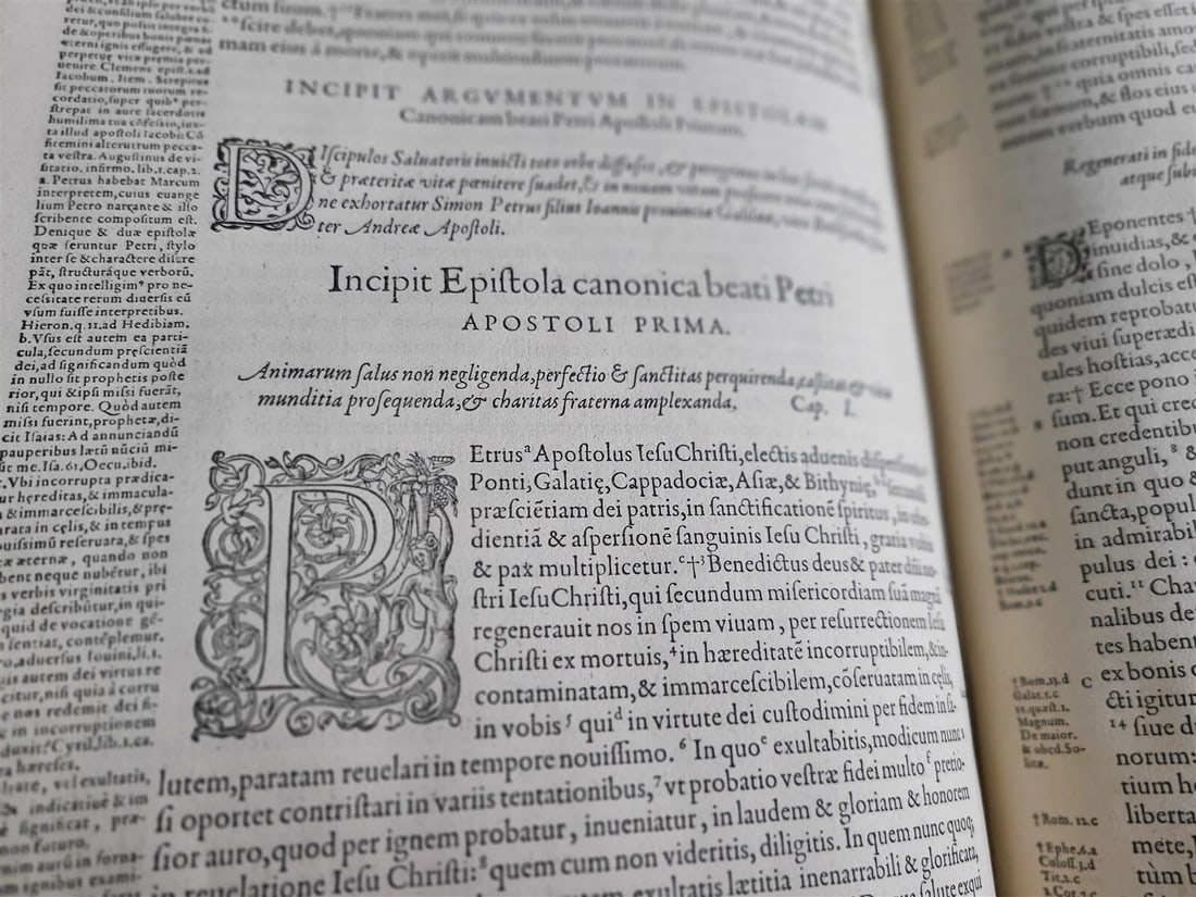 1573 BIBLE in LATIN ILLUSTRATED 3 LARGE FOLIO VOLUMES 16th century ANTIQUE - 13