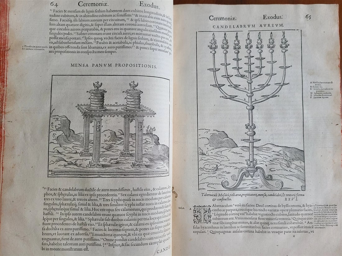 1573 BIBLE in LATIN ILLUSTRATED 3 LARGE FOLIO VOLUMES 16th century ANTIQUE - 16