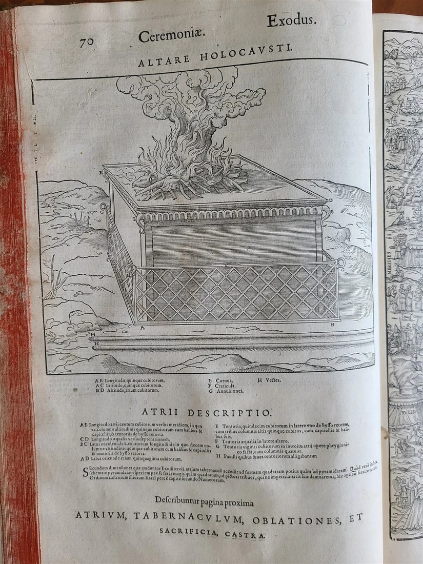 1573 BIBLE in LATIN ILLUSTRATED 3 LARGE FOLIO VOLUMES 16th century ANTIQUE - 20