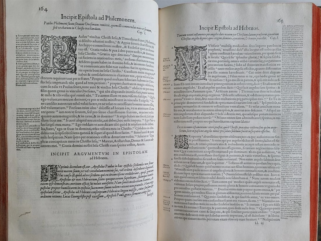 1573 BIBLE in LATIN ILLUSTRATED 3 LARGE FOLIO VOLUMES 16th century ANTIQUE - 9