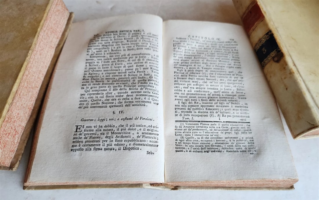 1794-1805 UNIVERSAL HISTORY by ORAZIO LUPIS 6 VOLUMES antique VELLUM BINDING - 7
