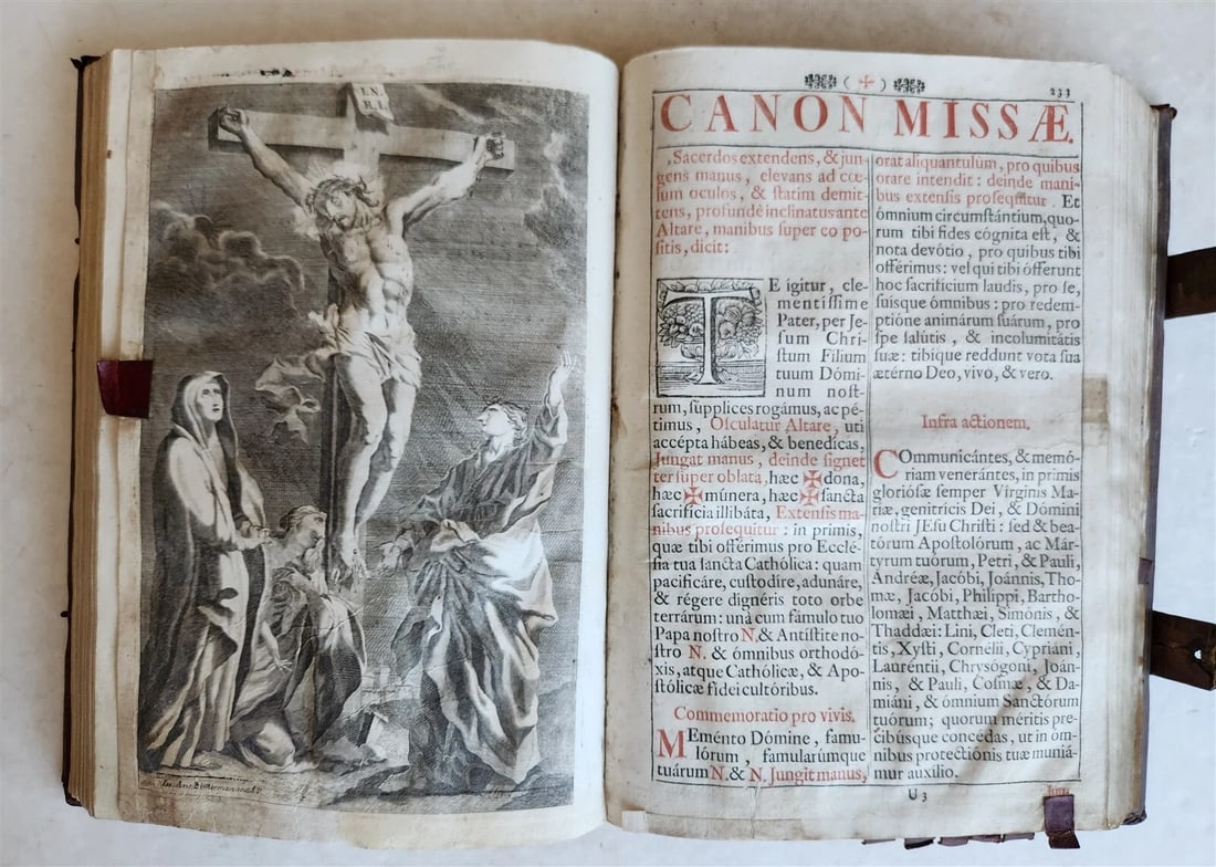 1743 MISSALE ROMANUM antique NICELY DECORATED FOLIO illustrated - 3