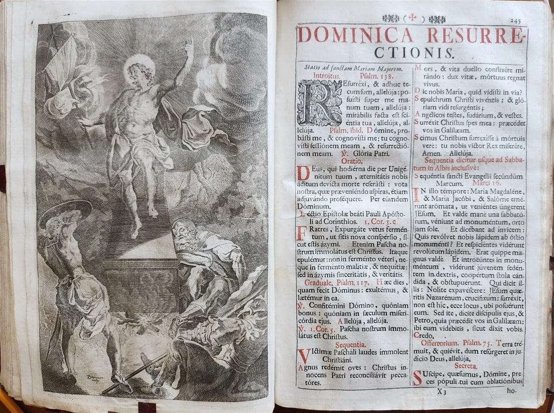 1743 MISSALE ROMANUM antique NICELY DECORATED FOLIO illustrated - 6