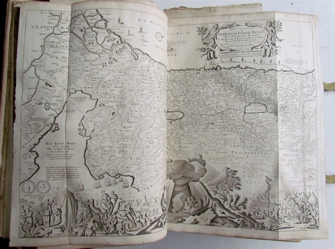 1730 BIBLE in DUTCH ILLUSTRATED w/ MAPS antique MASSIVE FOLIO BIBLIA - 3
