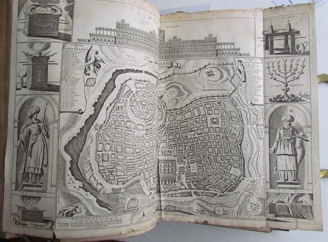 1730 BIBLE in DUTCH ILLUSTRATED w/ MAPS antique MASSIVE FOLIO BIBLIA - 4