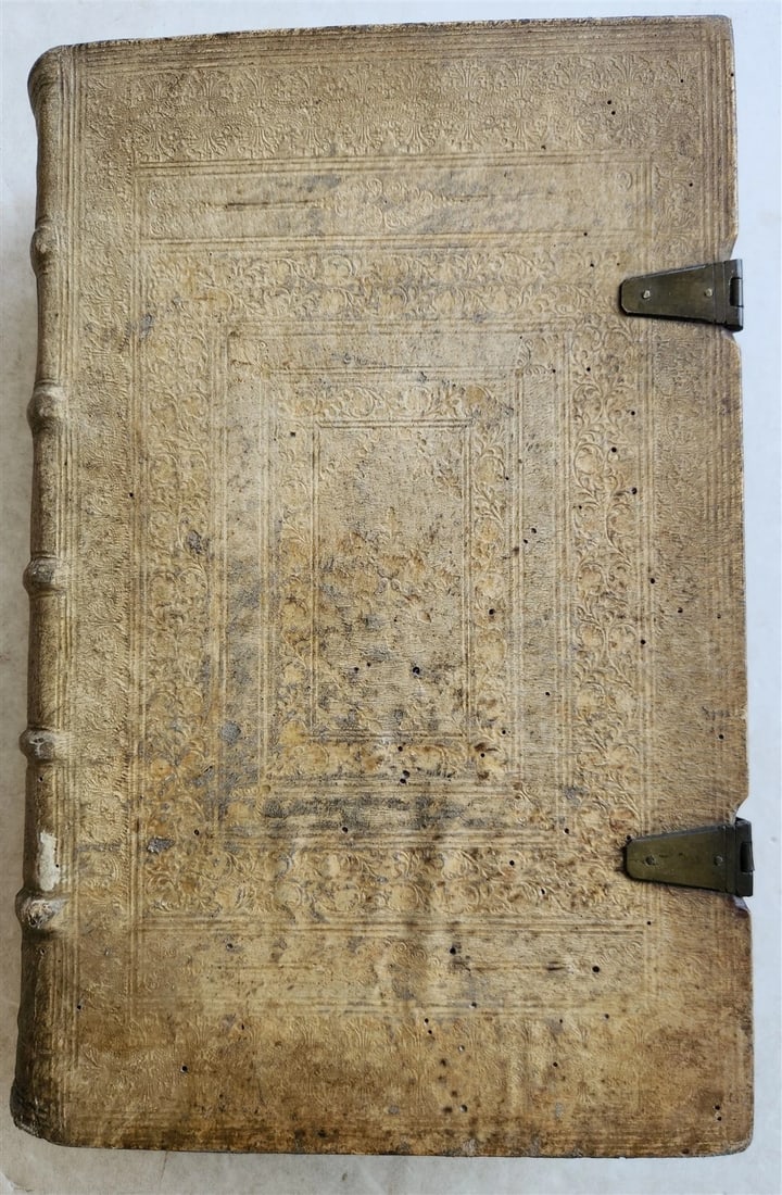 1720 COMMENTARIA in duodecim PROPHETAS MINORES PIGSKIN BOUND FOLIO antique - 4