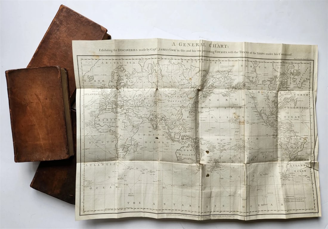 1784 TRAVELS of CAPTAIN JAMES COOK 4 VOLUMES ILLUSTRATED SET antique in ENGLISH - 2