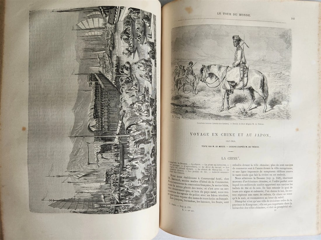 1860 HISTORY VOYAGES ILLUSTRATED antique AFRICA JAPAN USA NORTH POLE CAUCASUS - 19