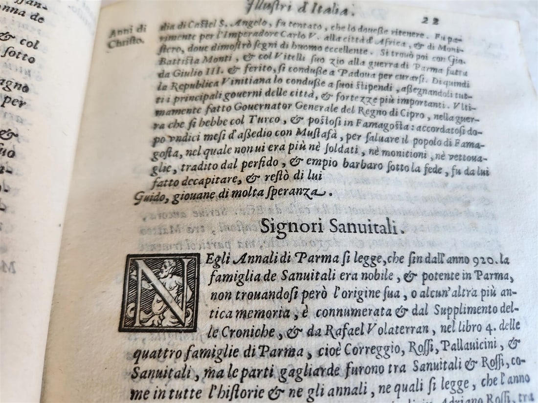 1609 DELLA ORIGINE et de FATTI DELLE FAMIGLIE ILLUSTRI D'ITALIA antique VELLUM - 4