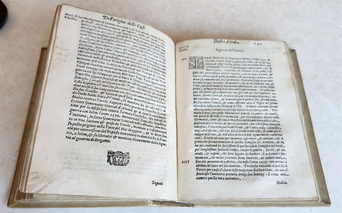 1609 DELLA ORIGINE et de FATTI DELLE FAMIGLIE ILLUSTRI D'ITALIA antique VELLUM - 6