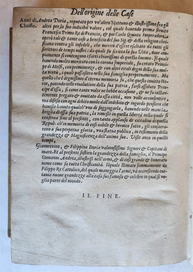 1609 DELLA ORIGINE et de FATTI DELLE FAMIGLIE ILLUSTRI D'ITALIA antique VELLUM - 8