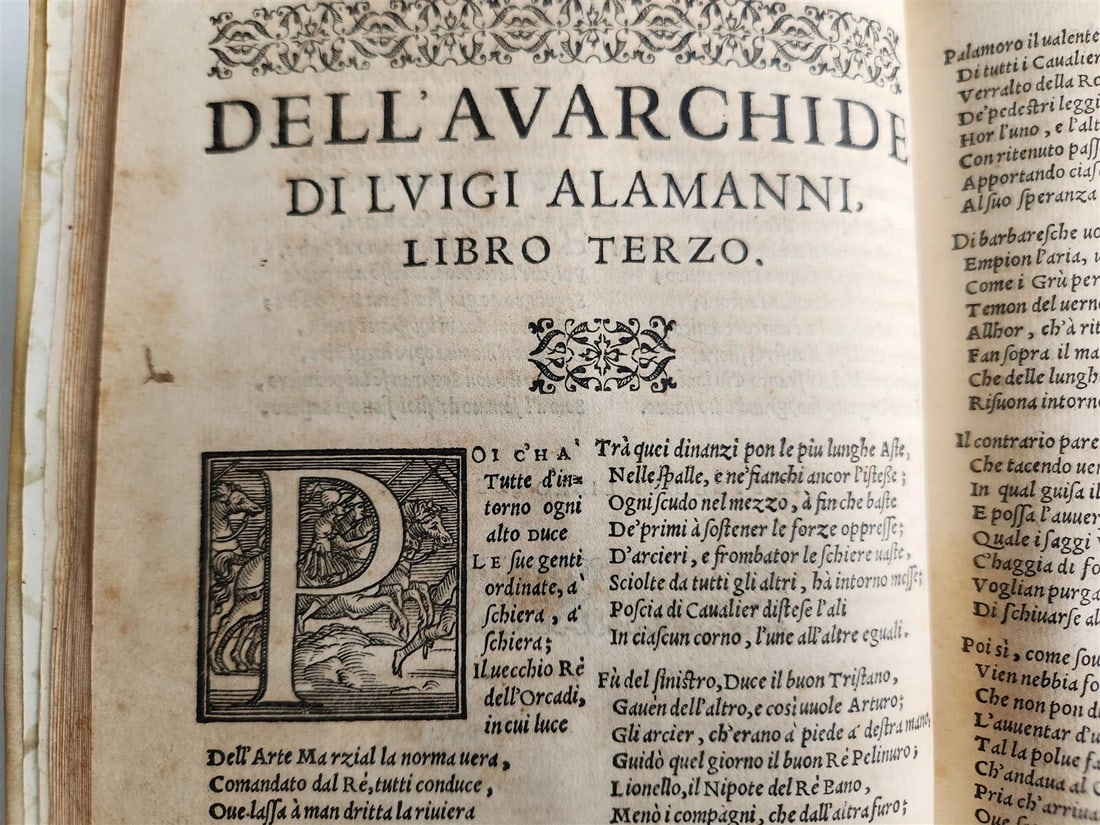 1570 La Avarchide del s. Luigi Alamanni POETRY antique VELLUM BOUND 16th CENTURY - 12