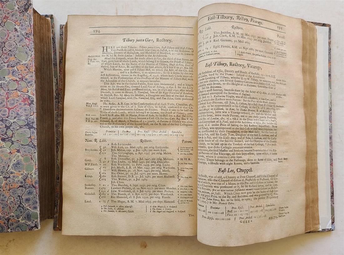 1708 HISTORY of DIOCESE of LONDON 2 FOLIO VOLUMES ILLUSTRATED antique - 10