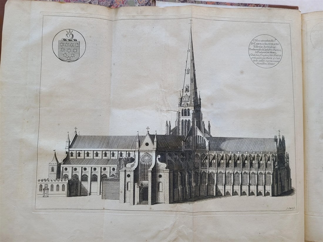1708 HISTORY of DIOCESE of LONDON 2 FOLIO VOLUMES ILLUSTRATED antique - 6