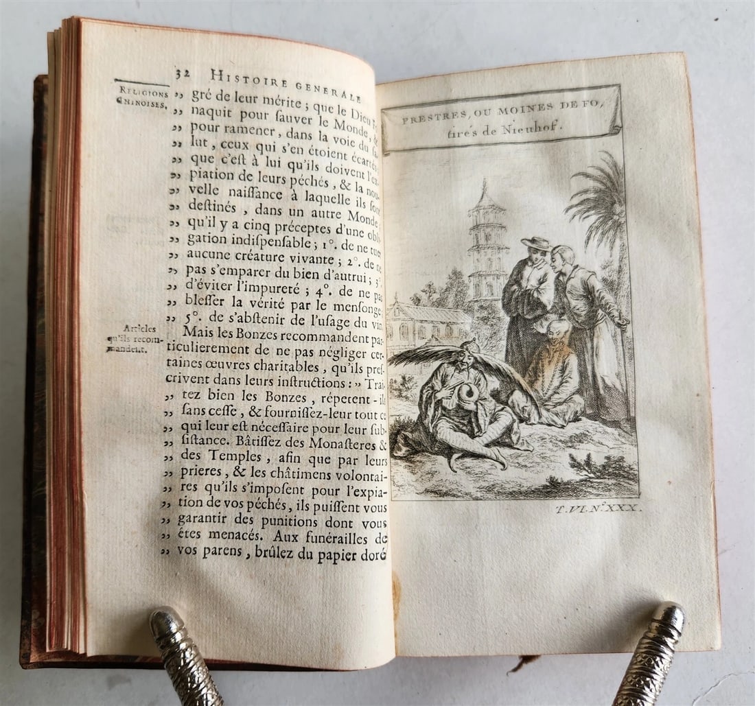 1749 HISTOIRE des VOYAGES VOL. 23 antique illustrated RELIGIONS in CHINA - 5