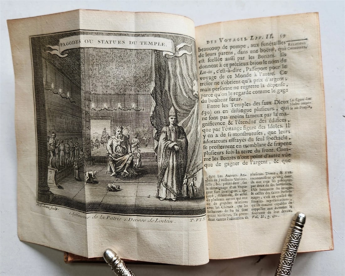 1749 HISTOIRE des VOYAGES VOL. 23 antique illustrated RELIGIONS in CHINA - 6