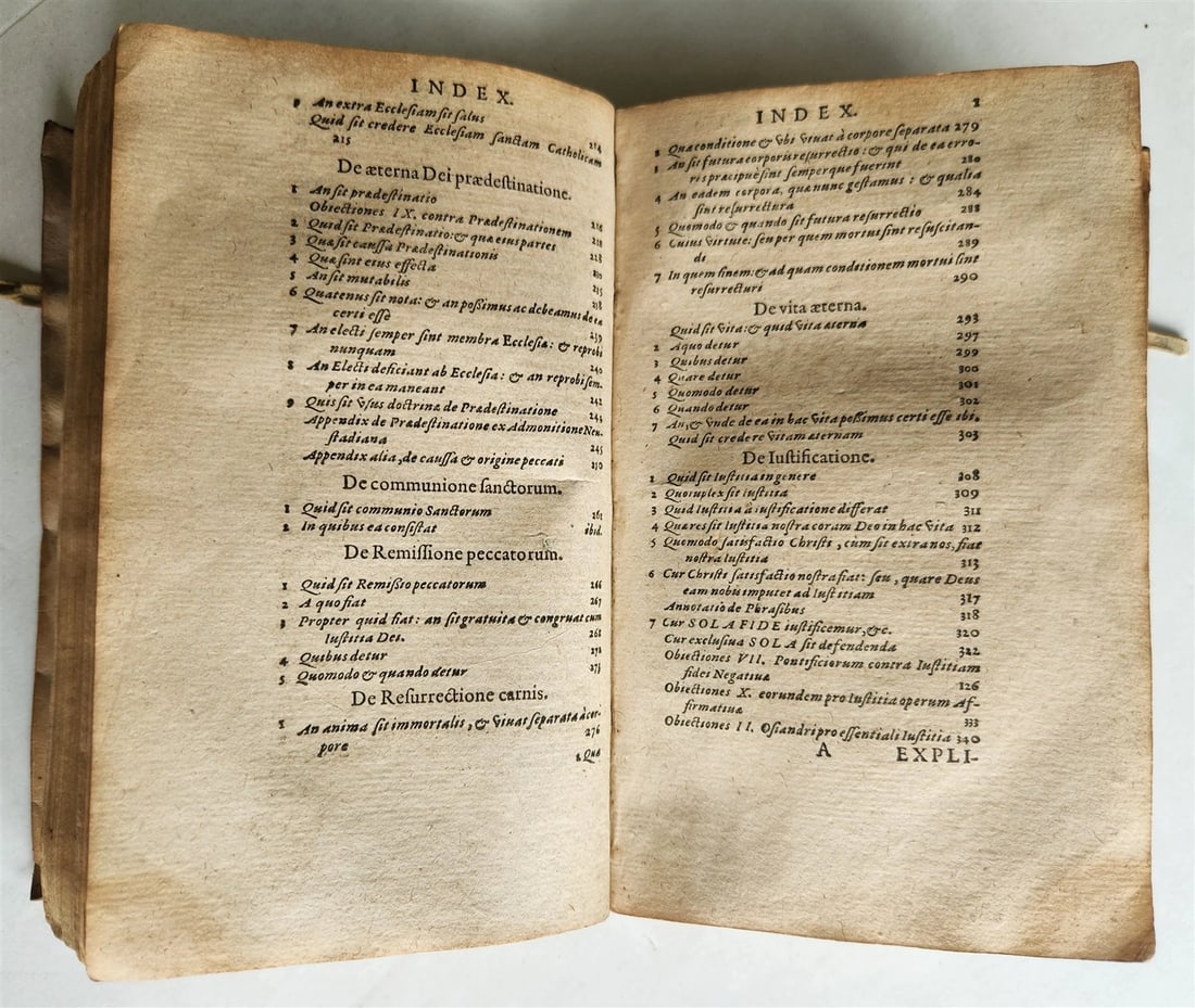 1593 PROTESTANT THEOLOGY by ZACHARIAE URSINI antique vellum 16th CENTURY - 8