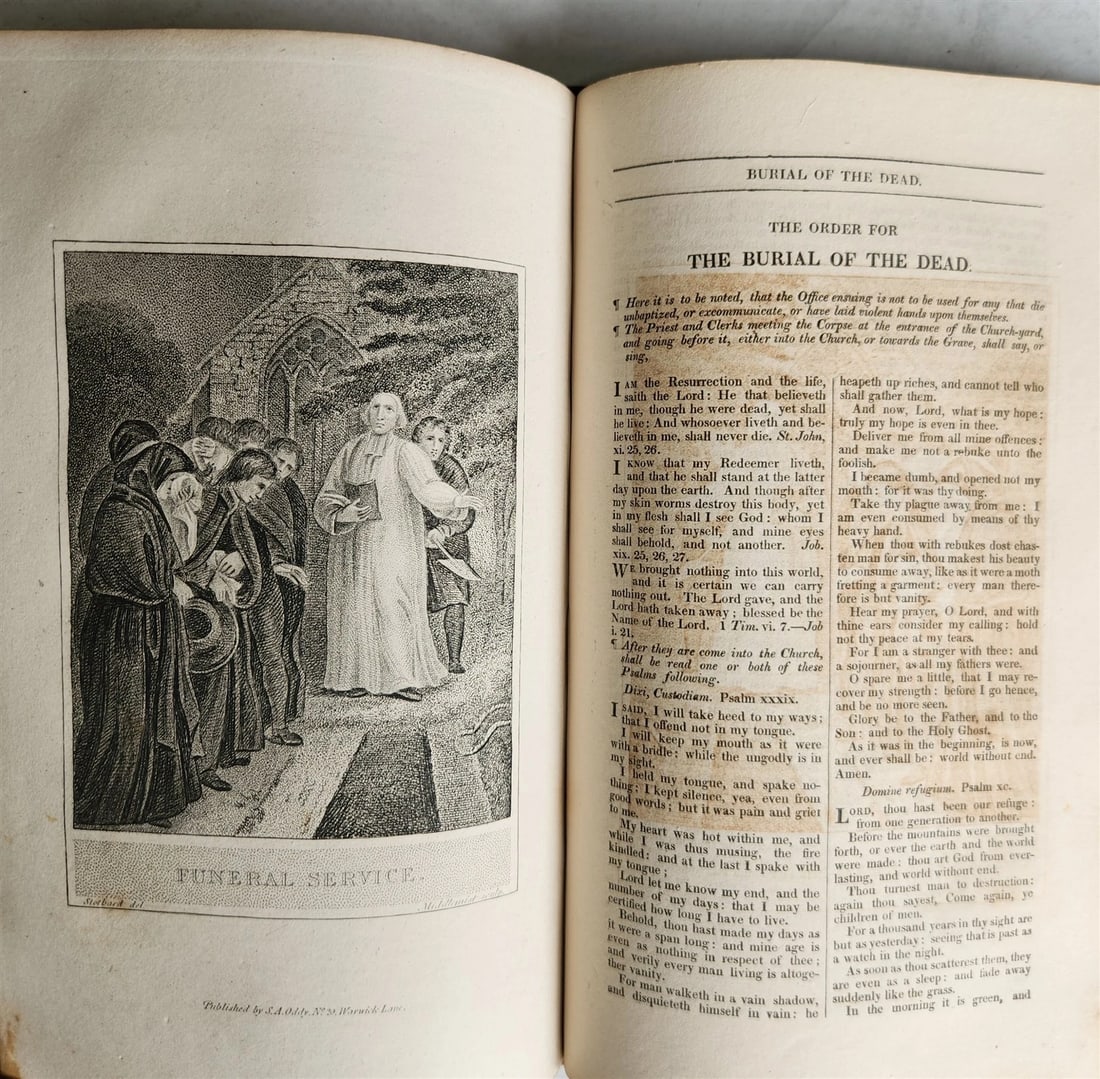 1818 BOOK of COMMON PRAYER antique ORIGINAL BEAUTIFUL BINDING illustrated - 12