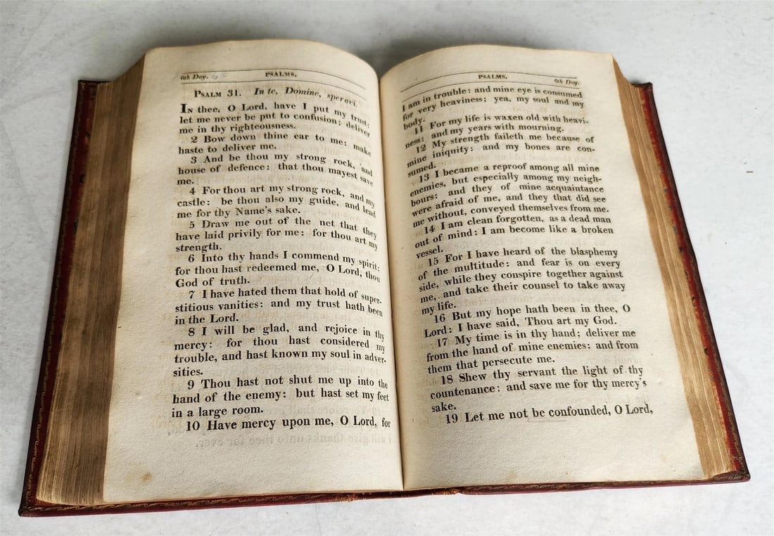 1818 BOOK of COMMON PRAYER antique ORIGINAL BEAUTIFUL BINDING illustrated - 6