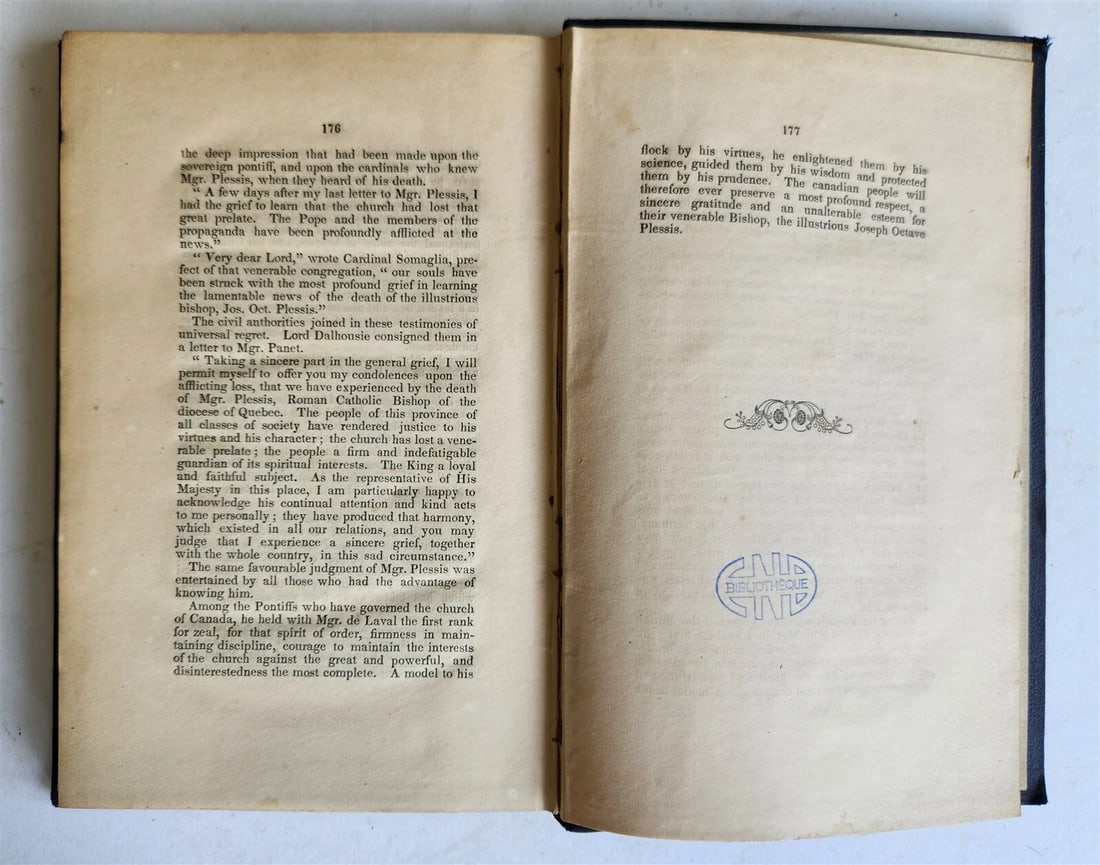 1864 JOSEPH-OCTAVE PLESSIS BISHOP of QUEBEC BIOGRAPHICAL NOTICE antique - 6