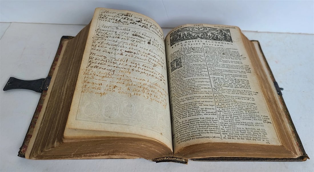 1640 BIBLE ENGLISH ANTIQUE Robert Barker & John Bill ILLUSTRATED original biding - 20