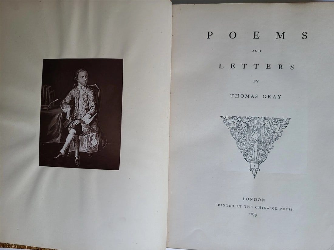 1879 POEMS & LETTERS by THOMAS GRAY antique Illustrated w/tipped-in photo plates (1 of 17)