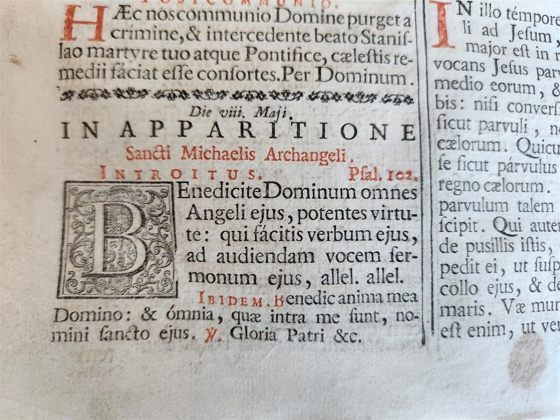 1760 MISSALE ROMANUM antique VELLUM BOUND FOLIO - 12