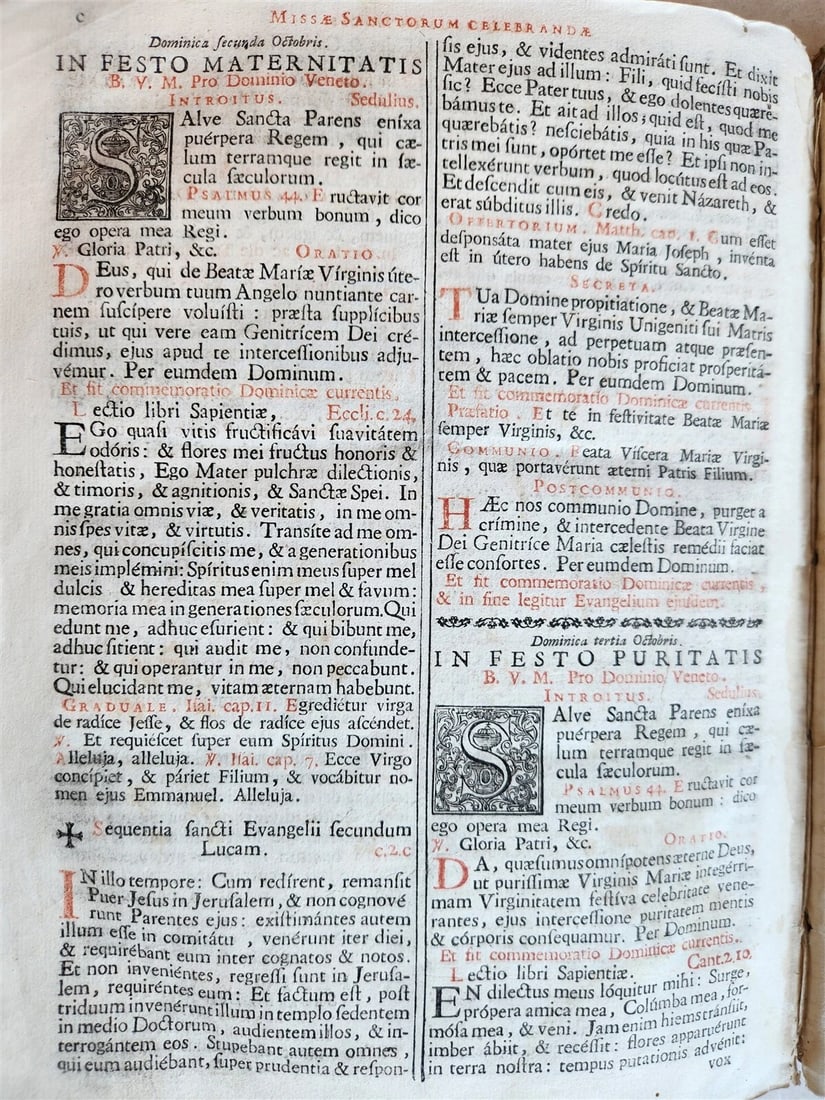 1760 MISSALE ROMANUM antique VELLUM BOUND FOLIO - 16