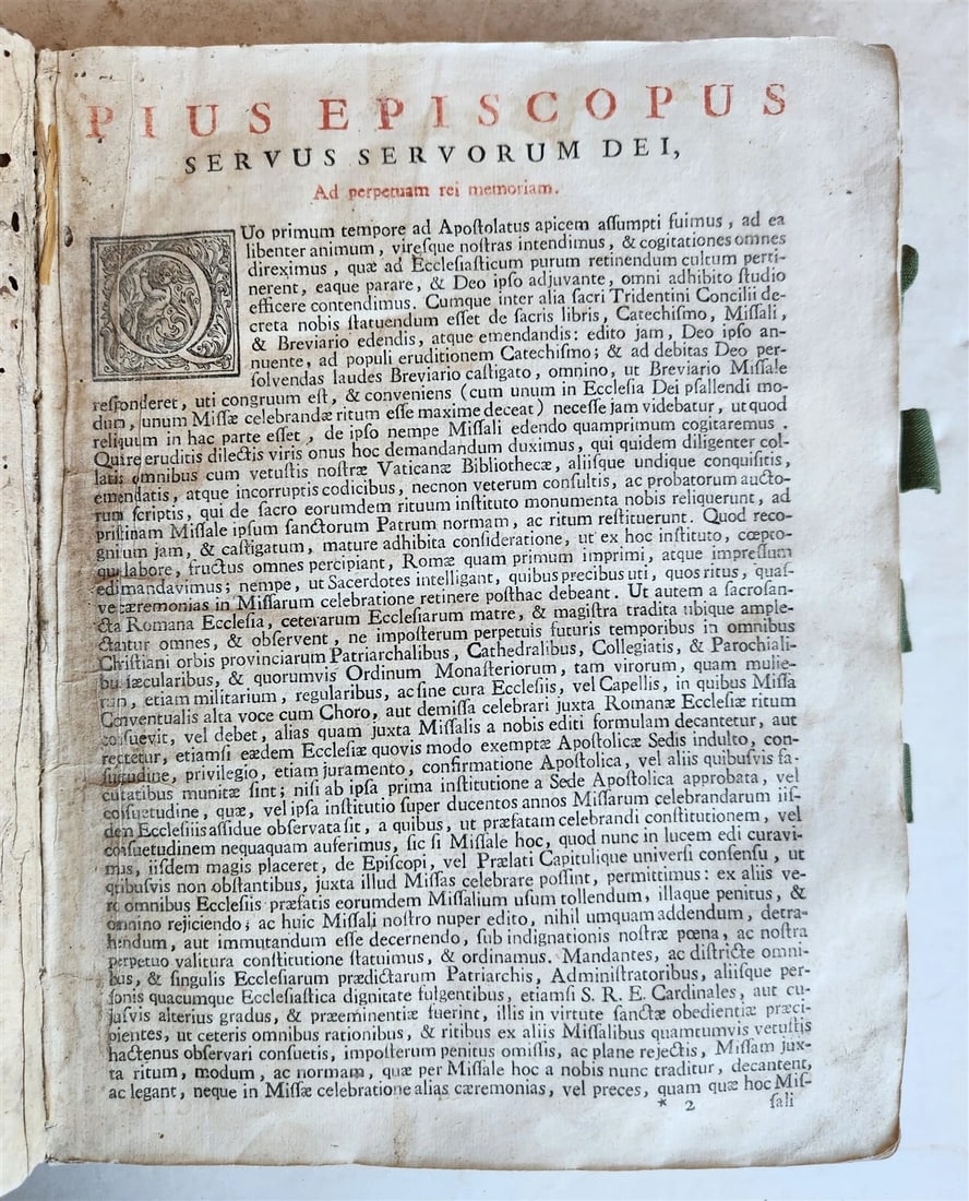 1760 MISSALE ROMANUM antique VELLUM BOUND FOLIO - 7
