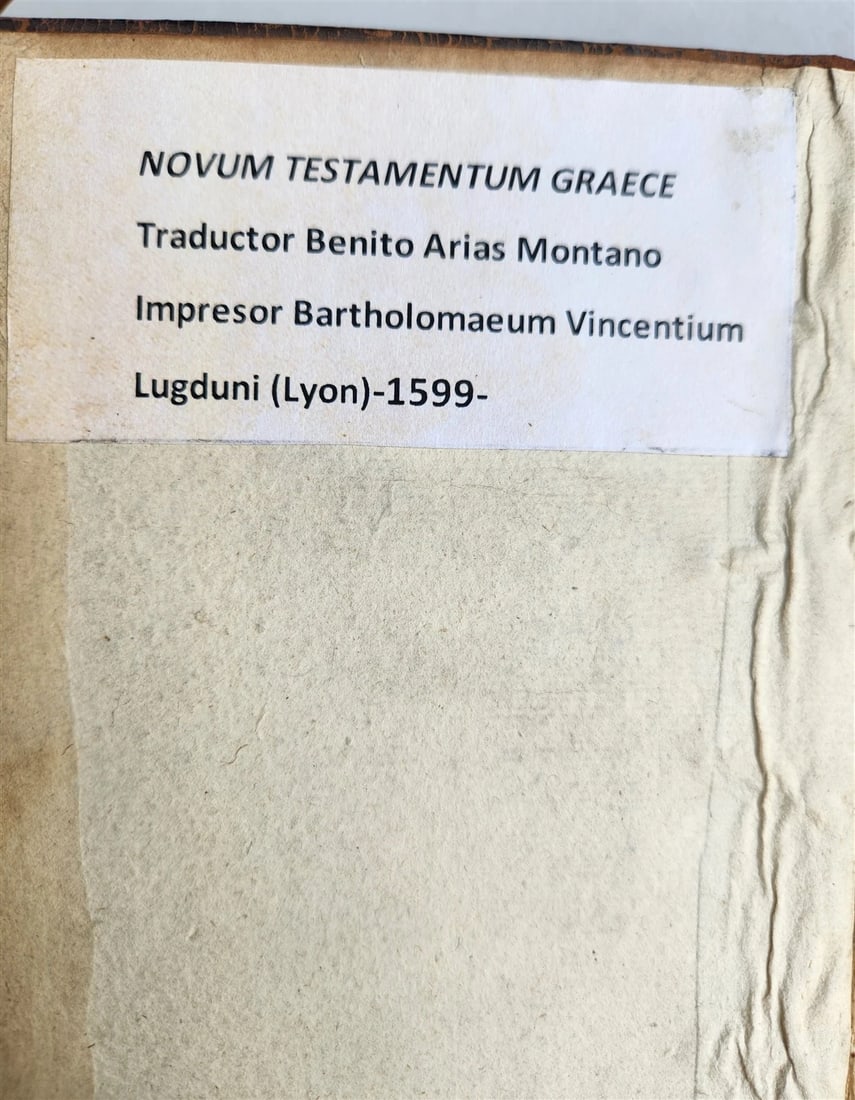 1599 BIBLE GREEK NEW TESTAMENT antique 16th CENT. NOVUM TESTAMENTUM GRAECE rare - 4