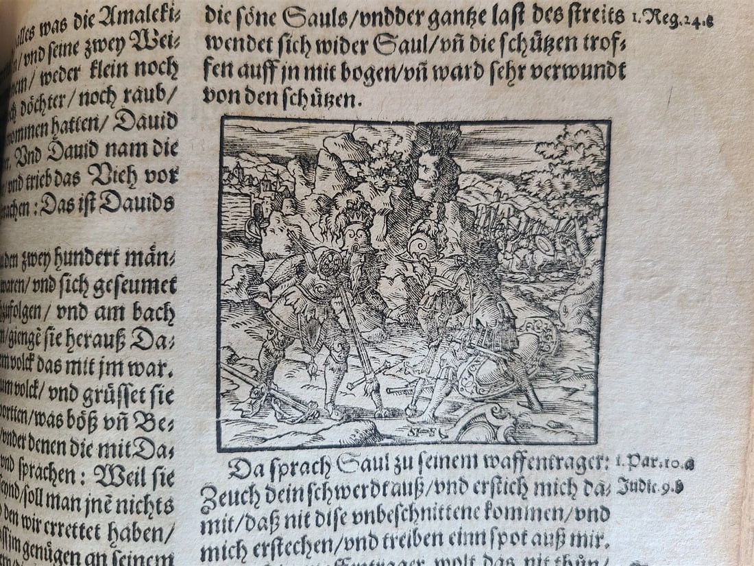 1582 BIBLE GERMAN ILLUSTRATED by Bocksberger & Jost Amman antique BIBLIA FOLIO - 12