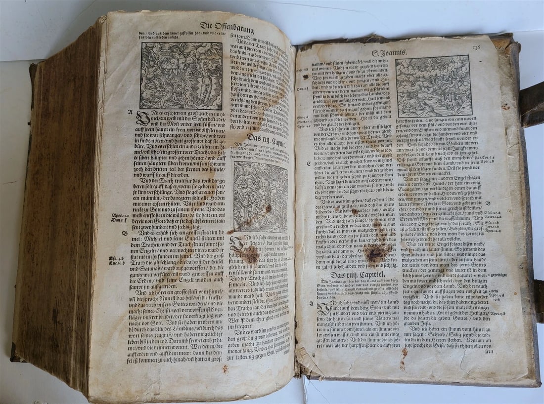 1582 BIBLE GERMAN ILLUSTRATED by Bocksberger & Jost Amman antique BIBLIA FOLIO - 16