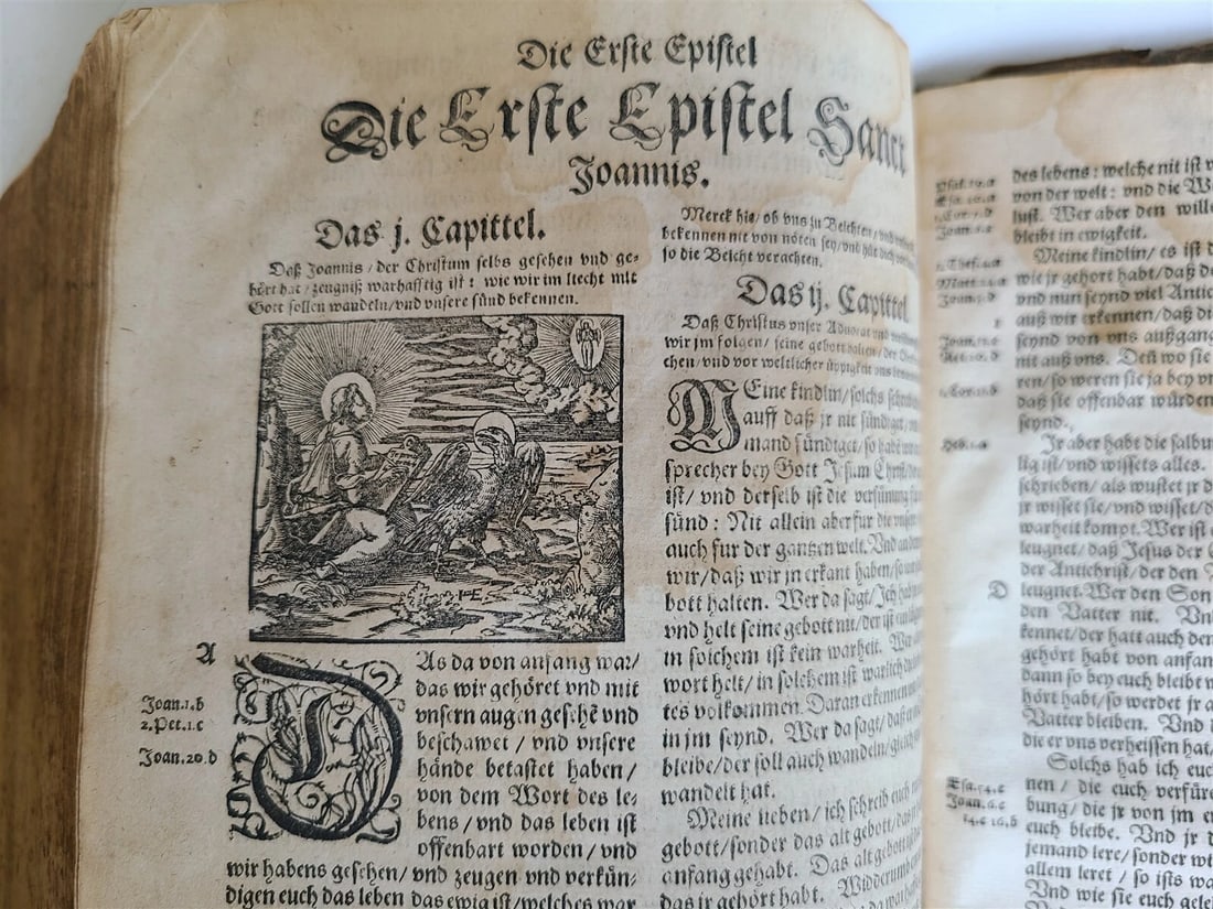 1582 BIBLE GERMAN ILLUSTRATED by Bocksberger & Jost Amman antique BIBLIA FOLIO - 20