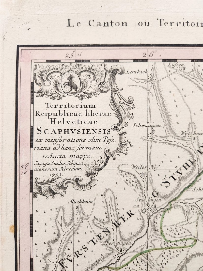 1753 SWITZERLAND antique MAP TERRITORIUM REIPUBLICAE LIBERAE HELVETICAE - 2