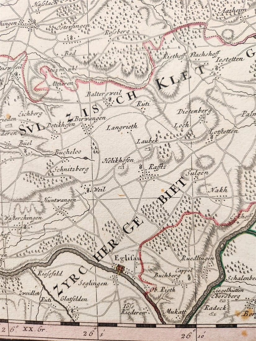 1753 SWITZERLAND antique MAP TERRITORIUM REIPUBLICAE LIBERAE HELVETICAE - 7
