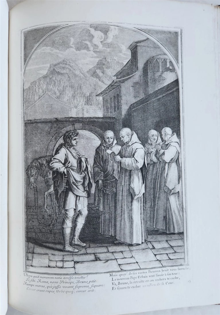 1750 LIFE of ST. BRUNO FULLY ILLUSTRATED LARGE FOLIO antique in FRENCH - 12