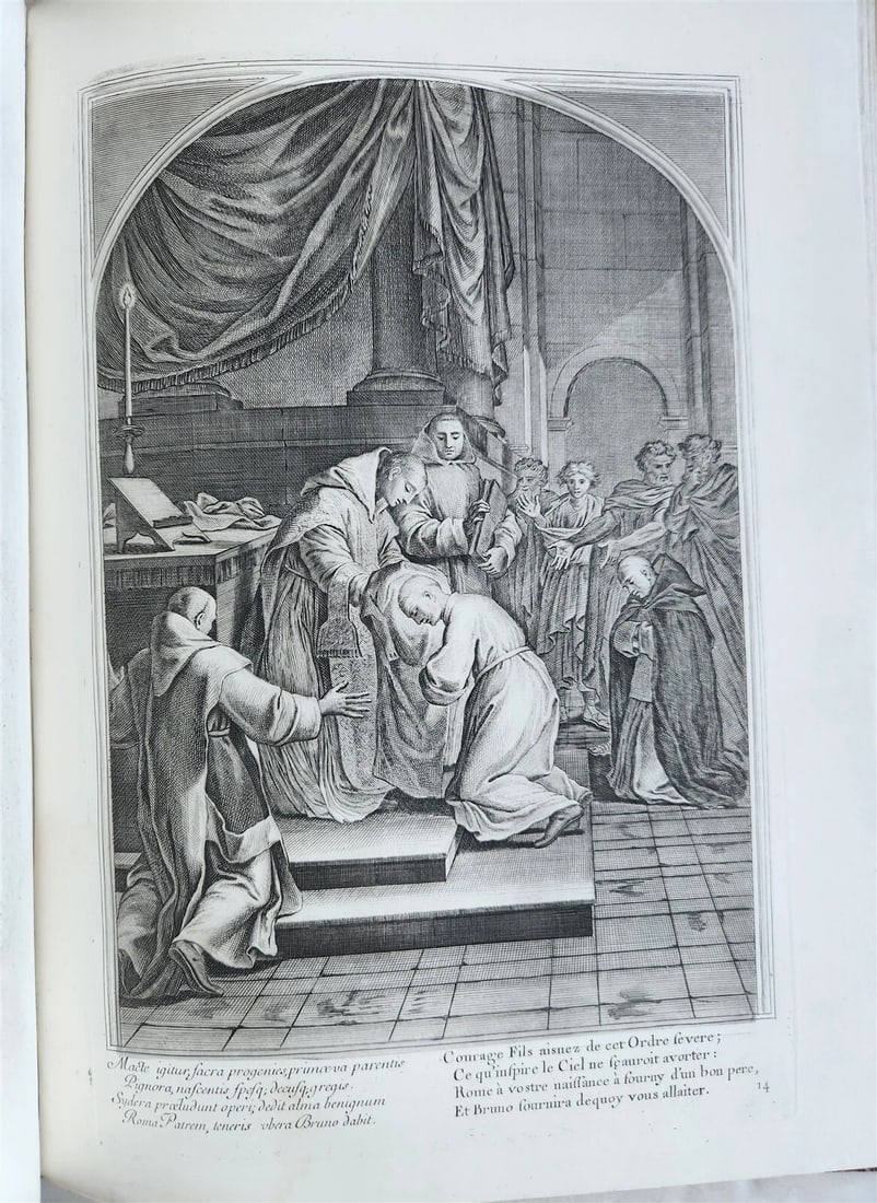 1750 LIFE of ST. BRUNO FULLY ILLUSTRATED LARGE FOLIO antique in FRENCH - 13