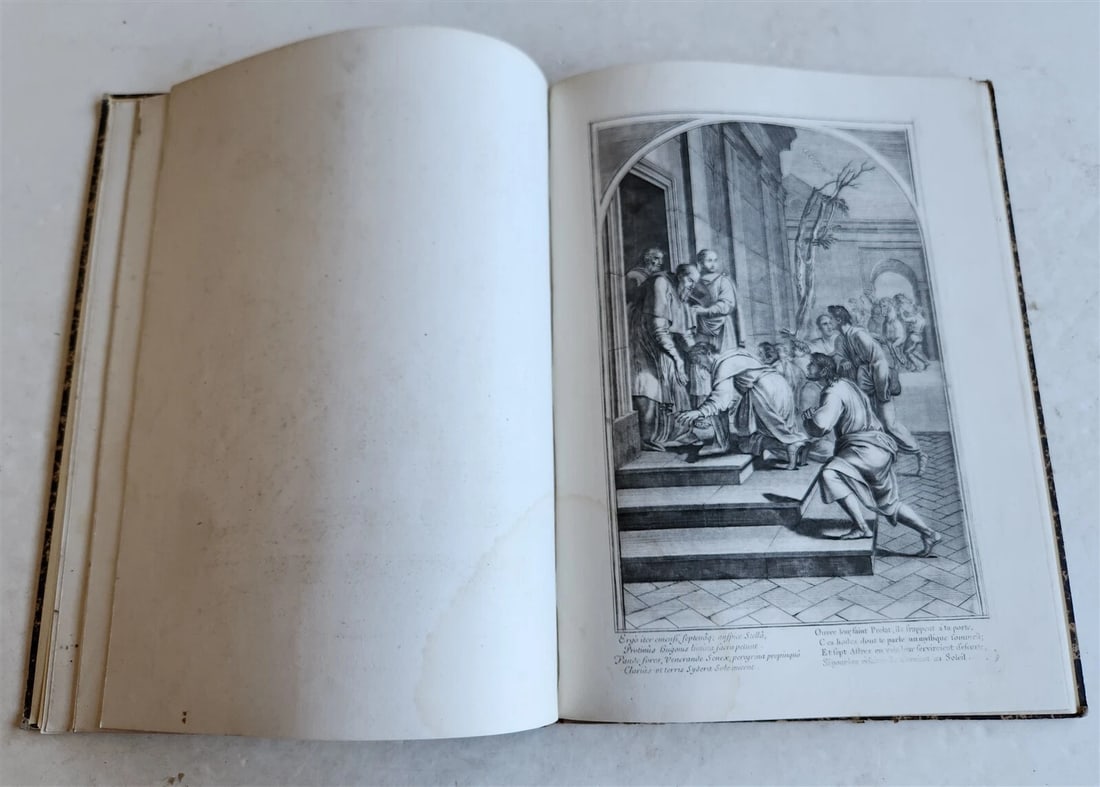 1750 LIFE of ST. BRUNO FULLY ILLUSTRATED LARGE FOLIO antique in FRENCH - 18