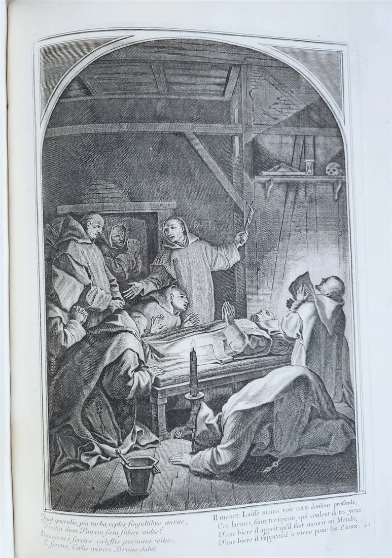 1750 LIFE of ST. BRUNO FULLY ILLUSTRATED LARGE FOLIO antique in FRENCH - 6