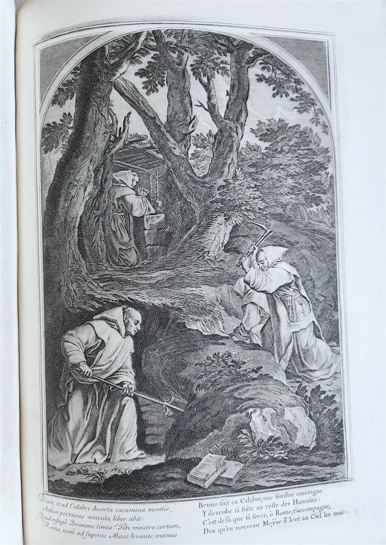 1750 LIFE of ST. BRUNO FULLY ILLUSTRATED LARGE FOLIO antique in FRENCH - 9
