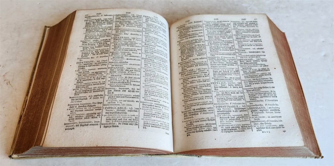 1693 ITALIAN GERMAN DICTIONARY by M. CRAMER antique VELLUM BOUND - 7